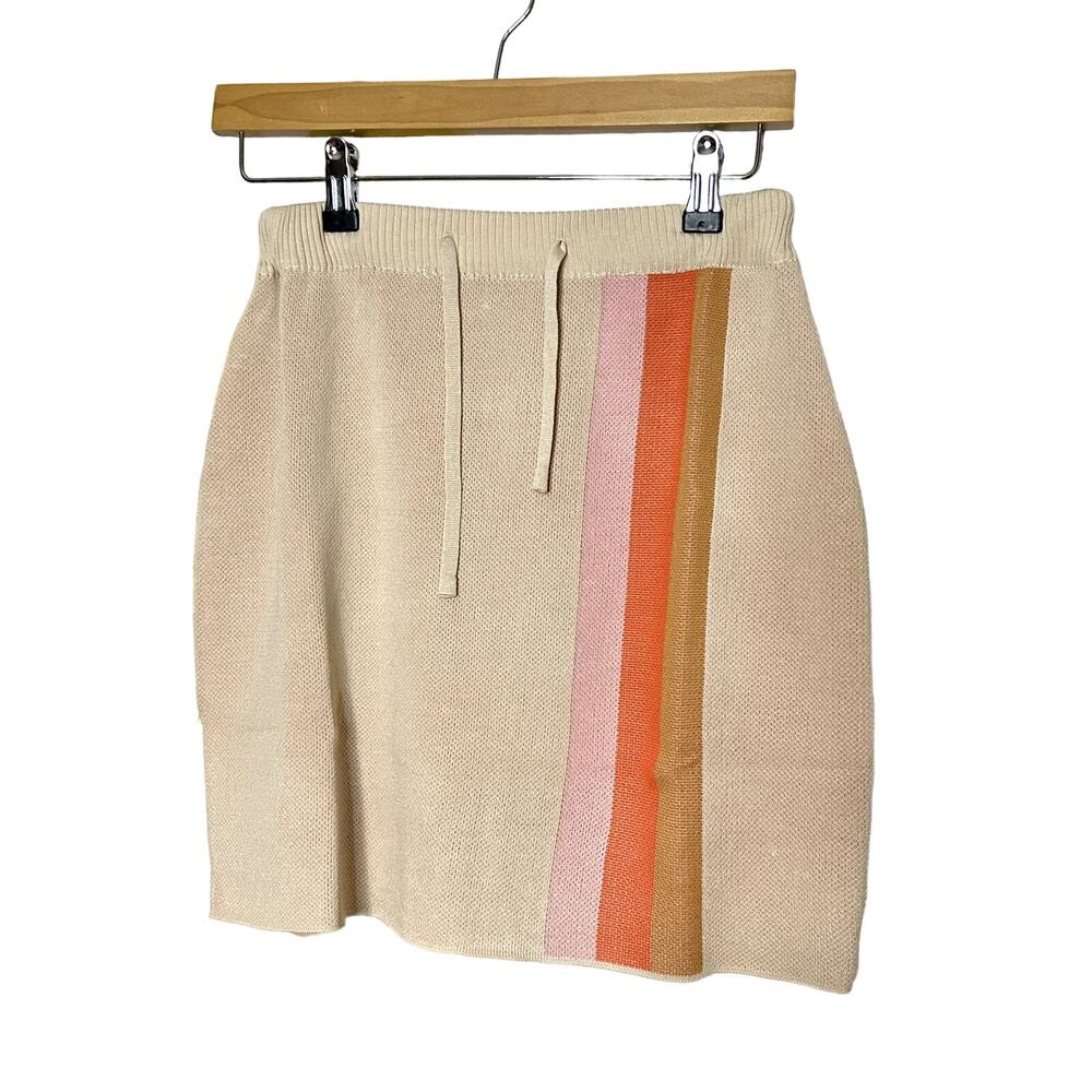 Miss Sparkling Stripe Halter Top and Skirt Set Womens Size XL NWT Tan Orange - Picture 3 of 8